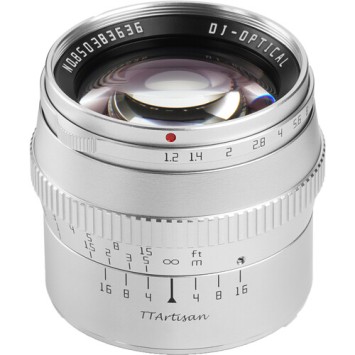 Обʼєктив TTArtisan 50mm f/1.2 X для Fujifilm (Сріблястий)