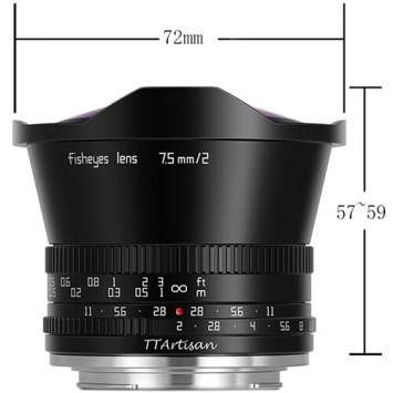Обʼєктив TTArtisan 7.5mm f/2 Fisheye X для Fujifilm