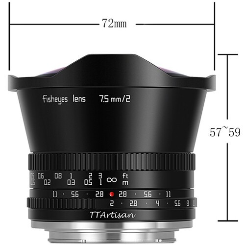 Объектив TTArtisan 7.5mm f/2 Fisheye X для Fujifilm