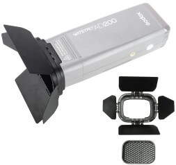 Godox BD-07: шторки, соты, цветные гели для вспышки AD200