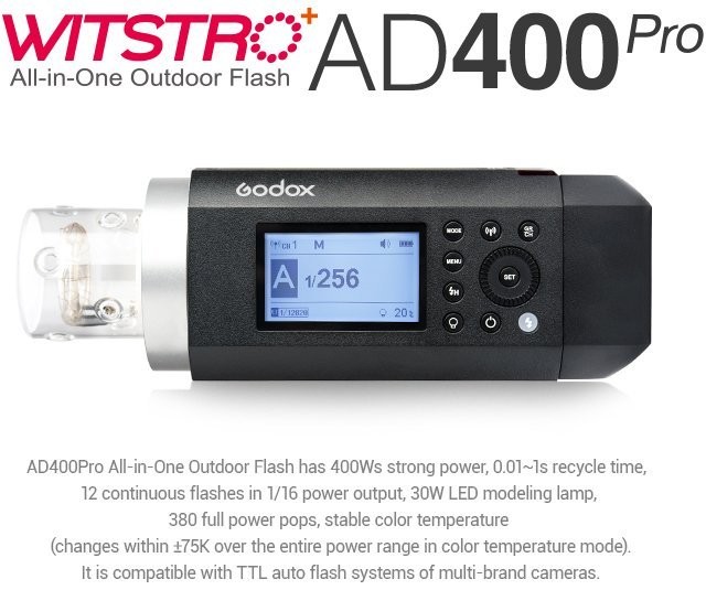 Акумуляторний спалах Godox AD400Pro