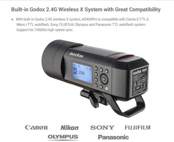 Аккумуляторная вспышка Godox AD400Pro