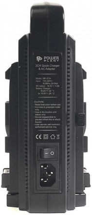 Зарядний пристрій PowerPlant для двох акумуляторів V-mount (BP-95W, 150W, 190W)