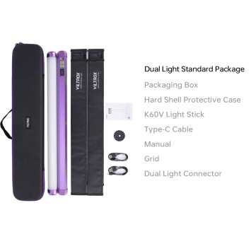 Набір з двох  LED жезлів Viltrox K60V Neon Purple