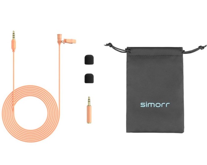 Петличний мікрофон Simorr Wave L1 3.5mm Lavalier Cantaloupe