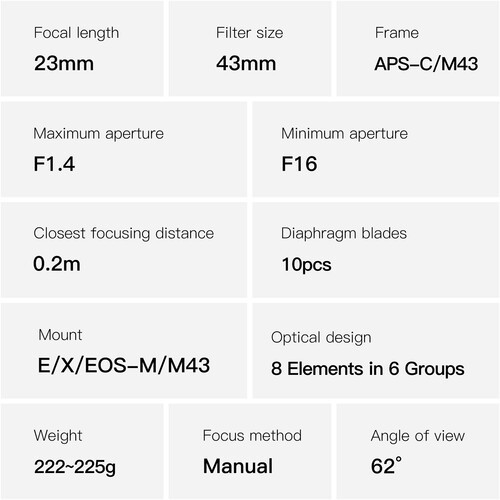 Объектив TTArtisan 23mm f/1.4 X для Fujifilm (Black &amp;amp; Silver)