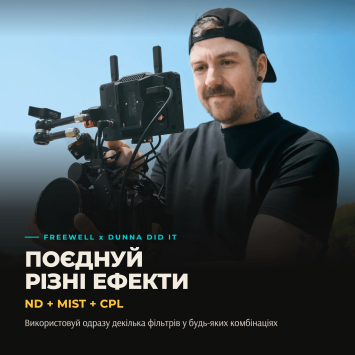 Комплект магнітних фільтрів Freewell x Dunna Did It 82mm — Videography Kit (ND4, ND8, ND16, ND32, Glow Mist 1/4)