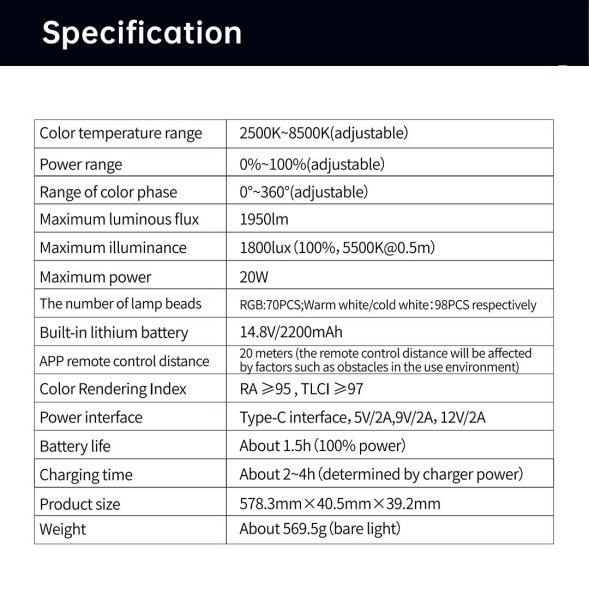 LED жезл Viltrox K60 
