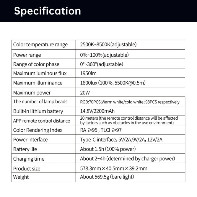 Набір з двох LED жезлів Viltrox K60