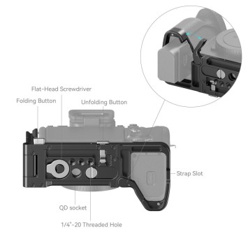 L-брекет SmallRig 3984 Foldable Mount Plate для Sony Alpha 7R V / Alpha 7 IV / Alpha 7S III