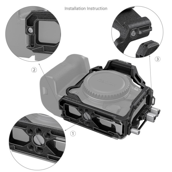 Полуклетка с кабельным зажимом SmallRig 3656 «Black Mamba» для Canon EOS R5/R6/R5 C