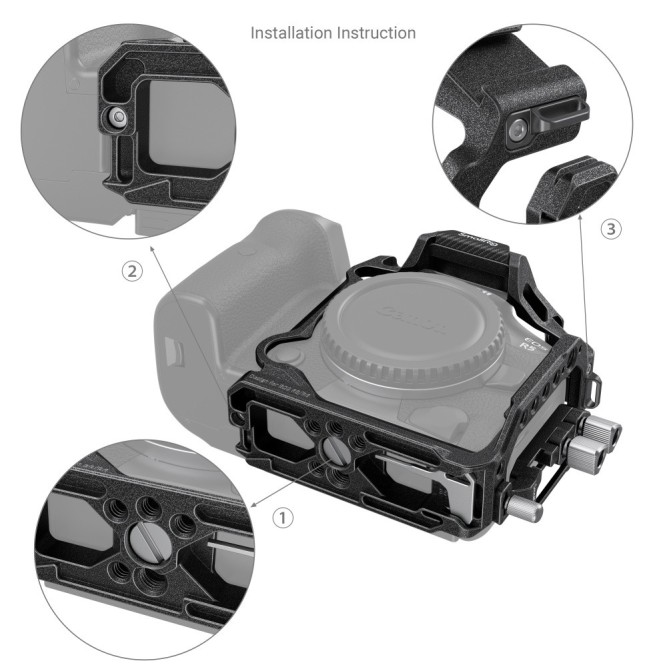 Напівклітка з кабельним затискачем SmallRig 3656 «Black Mamba» для Canon EOS R5/R6/R5 C