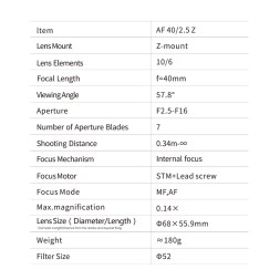 Объектив Viltrox AF 40mm f/2.5 Air Z для Nikon