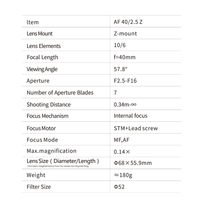 Обʼєктив Viltrox AF 40mm f/2.5 Air Z для Nikon