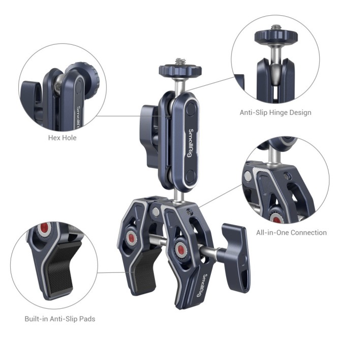 Кріплення SmallRig 3757 Crab-Shaped Clamp with Ballhead Magic Arm