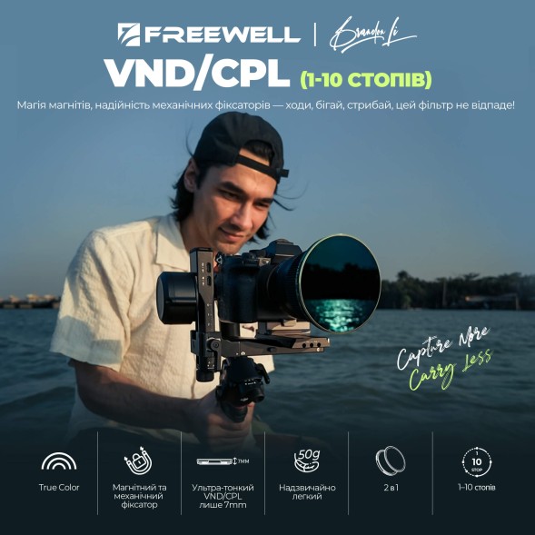Комплект Pro Kit Brandon Li x Freewell VND/CPL 77mm на 1-10 стопов с Black Glow Mist