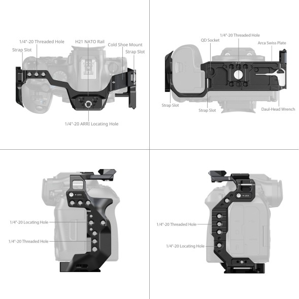 Клетка для камеры SmallRig &amp;quot;HawkLock&amp;quot; Quick Release Cage для Canon EOS R6 Mark III / R6 Mark II