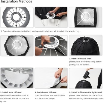 Глибокий параболічний софтбокс Godox P90L під байонет Bowens