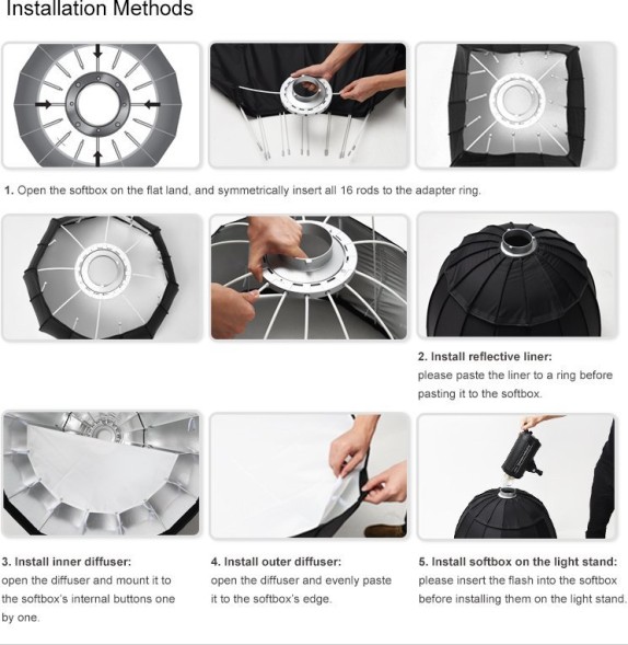 Глубокий параболический софтбокс Godox P90L под байонет Bowens