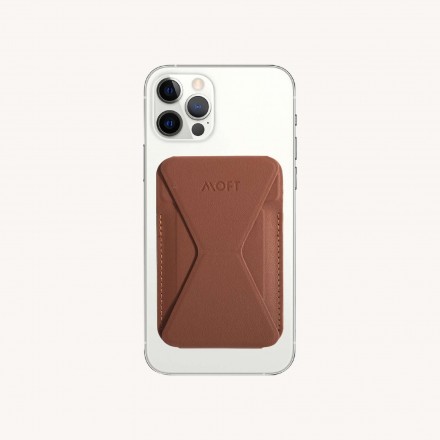 MOFT Snap-On - магнитная подставка-кошель (совместим с MagSafe®), коричневый