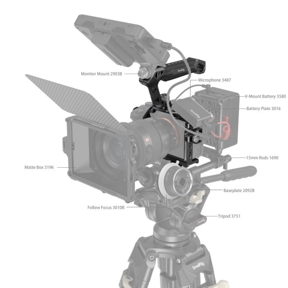 Комплект базовой клетки SmallRig 3708 &amp;quot;Rhinoceros&amp;quot; для Sony Alpha 7R V / Alpha 7 IV / Alpha 7S III