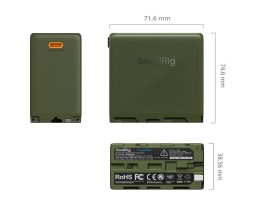 Аккумулятор SmallRig USB-C Rechargeable Camera Battery for Sony NP-F970 (Green)