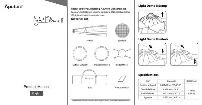 Софтбокс Aputure Light Dome II