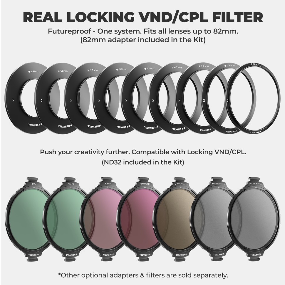 Набір змінних ND фільтрів Freewell Real Locking VND/CPL Mega Kit